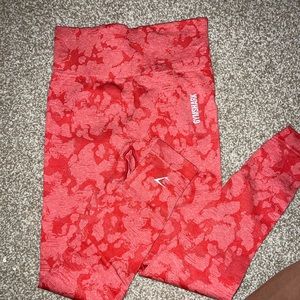 Gymshark red camo leggings small